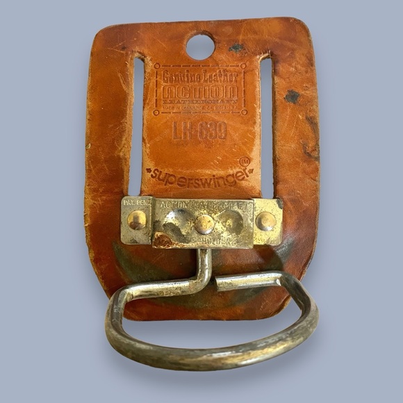 Vintage Hand Tooled Leather Belt w/ Action Leathercraft Superswinger Hammer Loop - Picture 7 of 12